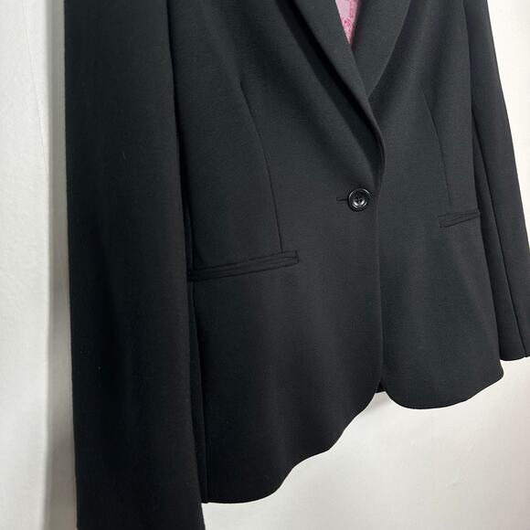 Lilly Pulitzer Black One Button Blazer Jacket Women’s Small Pink Script Lining - Picture 11 of 14